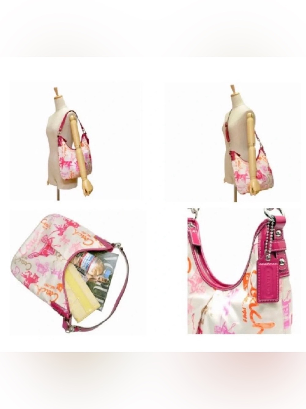 Coach Horse & Carriage Pleated Sateen Hobo Bag. Has Original Price Tag - Picture 13 of 13